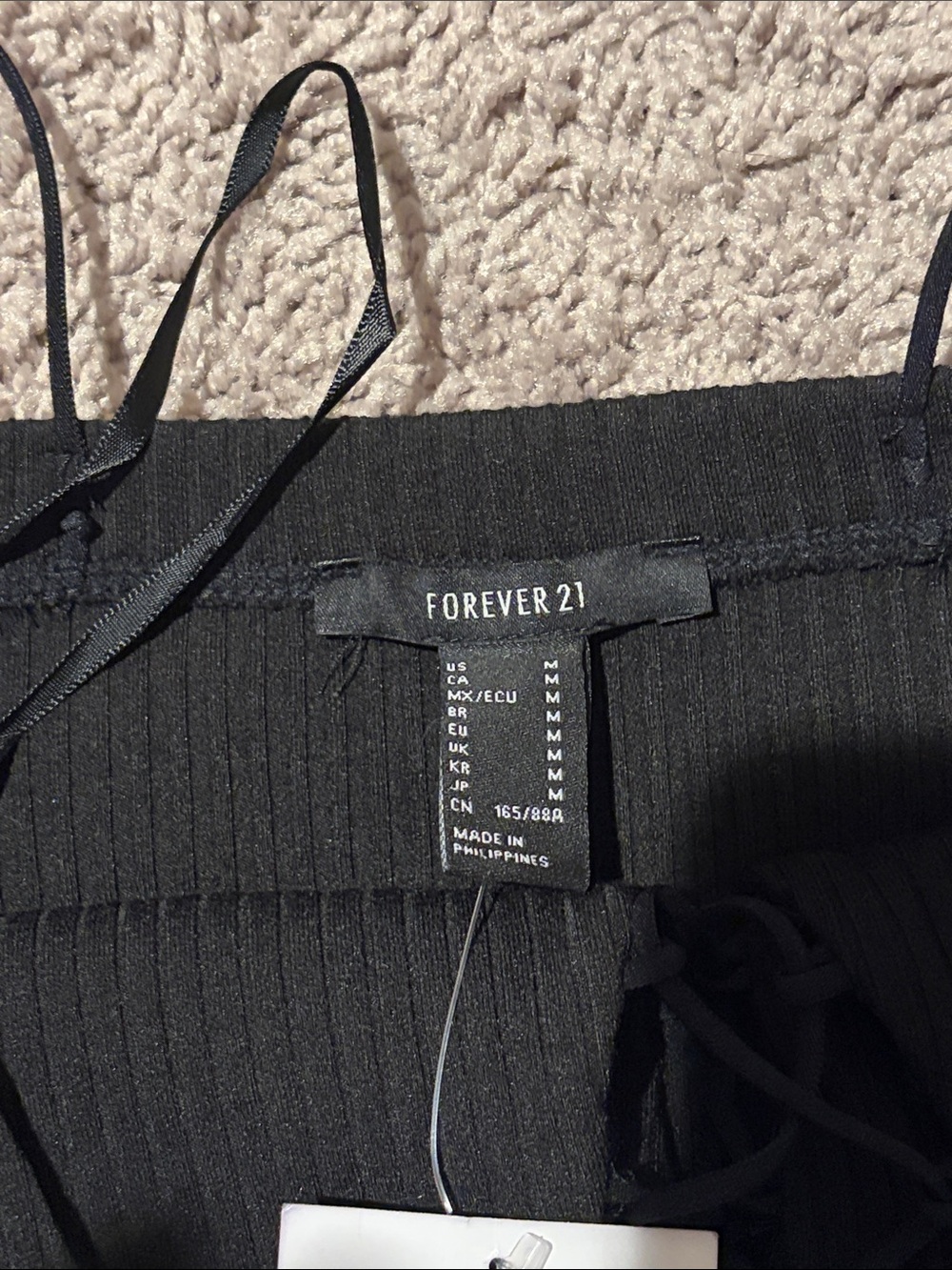 Forever 21 Black Ribbed Lace-Up Mini Dress - Picture 2 of 2